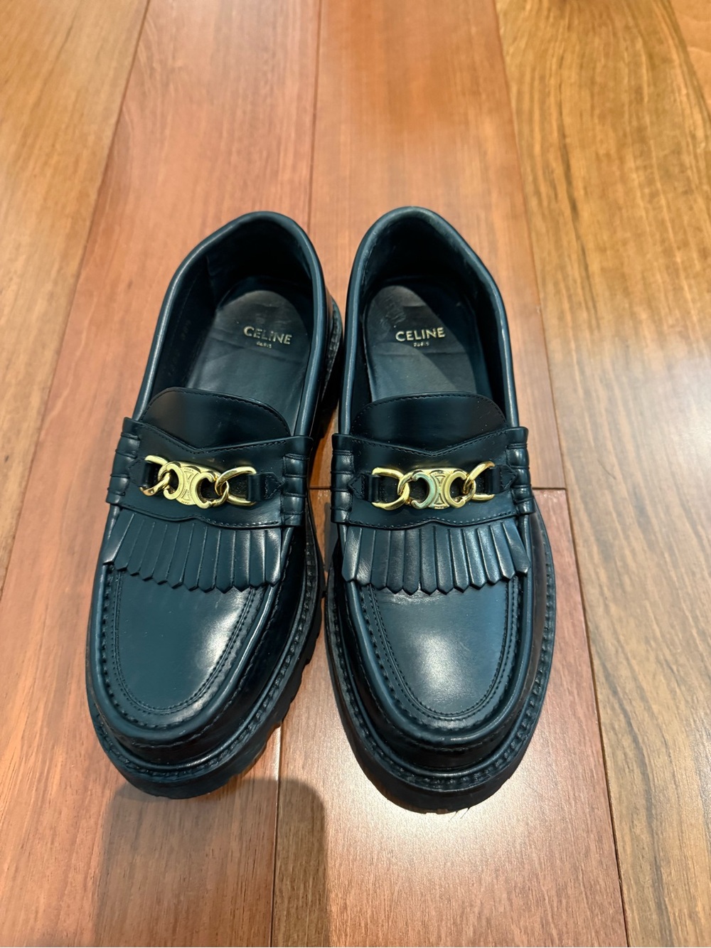 CELINE MARGARET LOAFER WITH TRIOMPHE IN POLISHED BULL